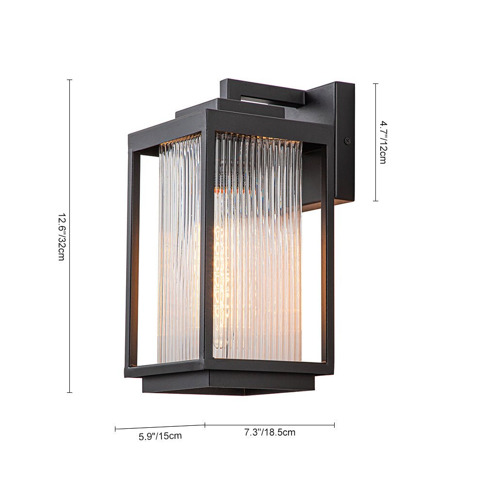Außenwandleuchte Laterne Schwarz Metall IP23 32cm Haustür Garten Modern