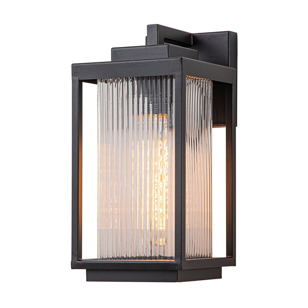 Außenwandleuchte Laterne Schwarz Metall IP23 32cm Haustür Garten Modern