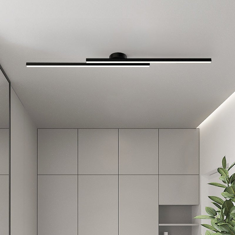 Moderne zwarte LED wandlamp met dubbele lichtstrip – minimalistische badkamer en hal verlichting 90 cm | Sansoti