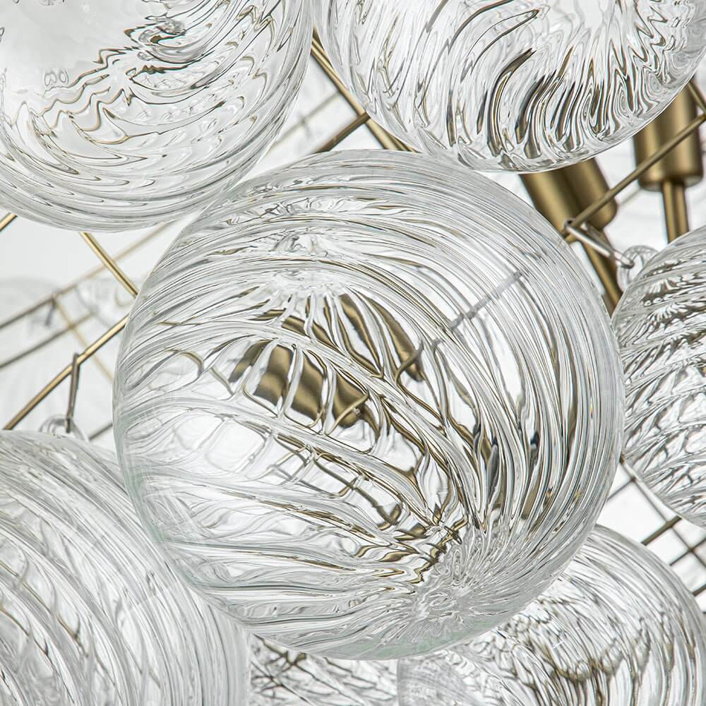 Luxuriöser Cluster Kronleuchter mit Glasblasen in Messing – moderne Hängelampe mit 3 oder 8 Leuchten | Restfield