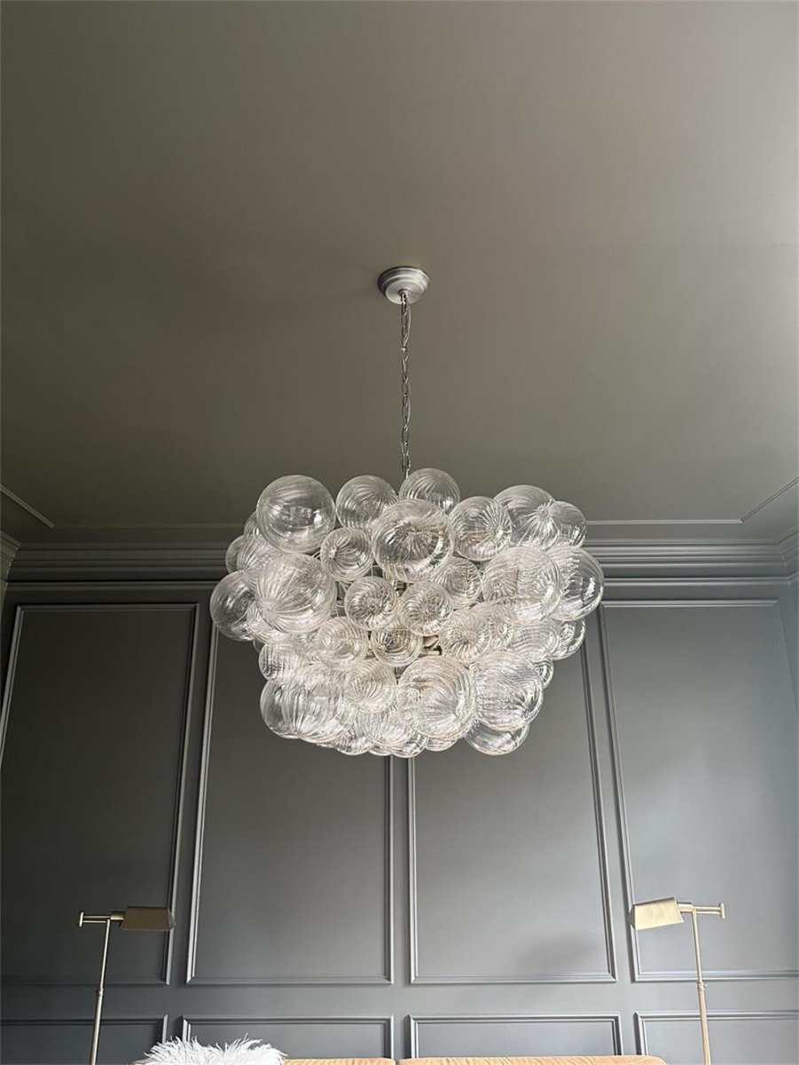 Luxuriöser Cluster Kronleuchter mit Glasblasen in Messing – moderne Hängelampe mit 3 oder 8 Leuchten | Restfield
