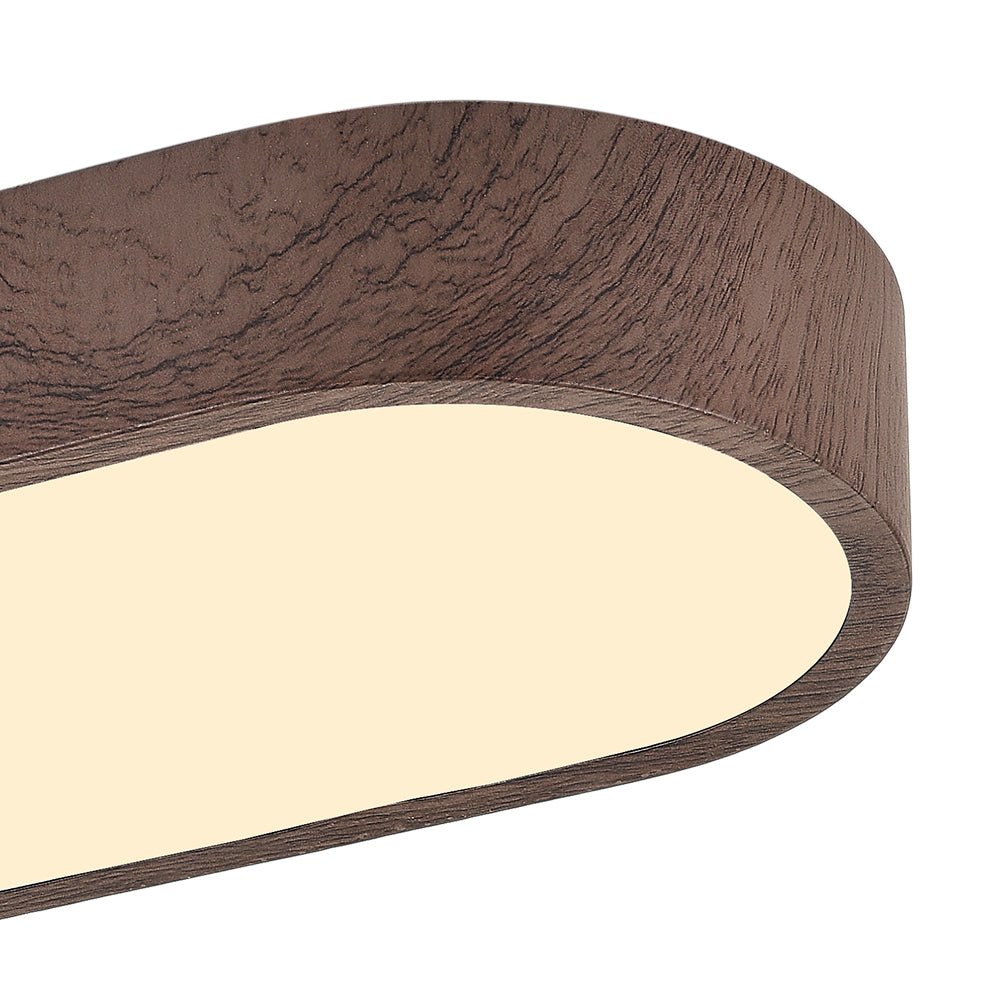 Deckenlampe Oval LED Holzoptik Metall 65-90cm Warmweiß Kaltweiß Wohnzimmer Schlafzimmer