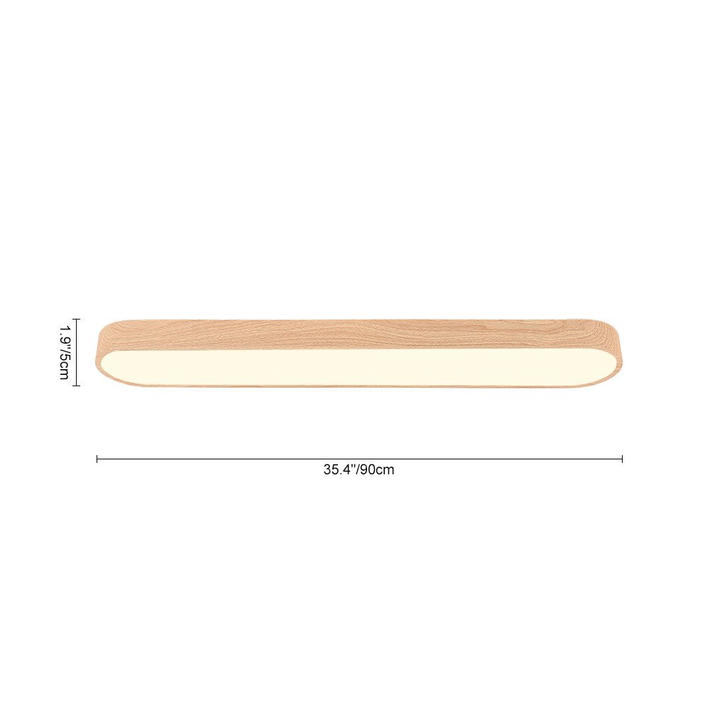 Deckenlampe Oval LED Holzoptik Metall 65-90cm Warmweiß Kaltweiß Wohnzimmer Schlafzimmer