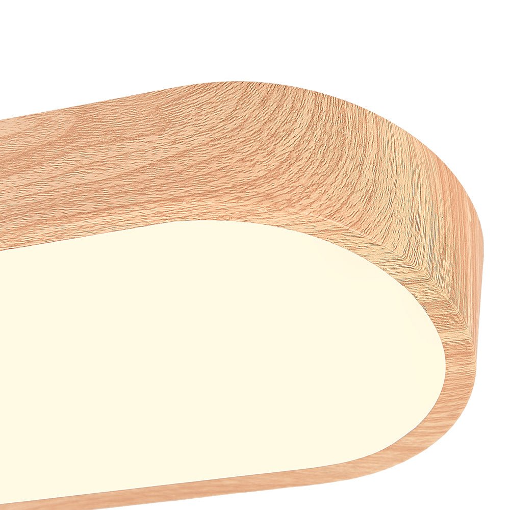 Deckenlampe Oval LED Holzoptik Metall 65-90cm Warmweiß Kaltweiß Wohnzimmer Schlafzimmer