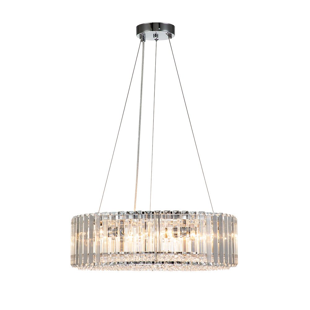 Kristall-Kronleuchter 6-flammig Chrom Modern Rund 50cm Esszimmer Wohnzimmer | Restfield