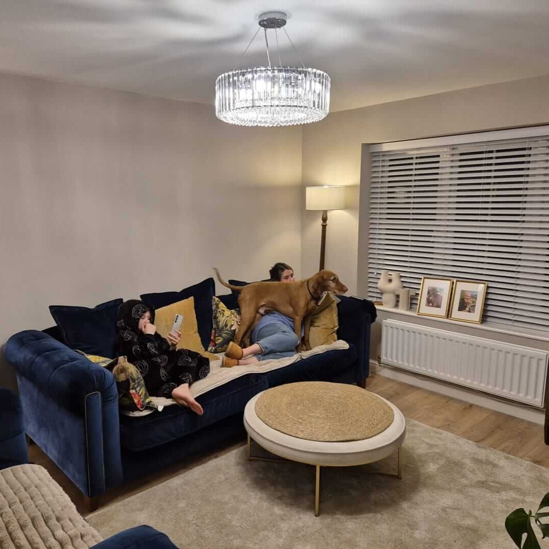 Kristall-Kronleuchter 6-flammig Chrom Modern Rund 50cm Esszimmer Wohnzimmer | Restfield
