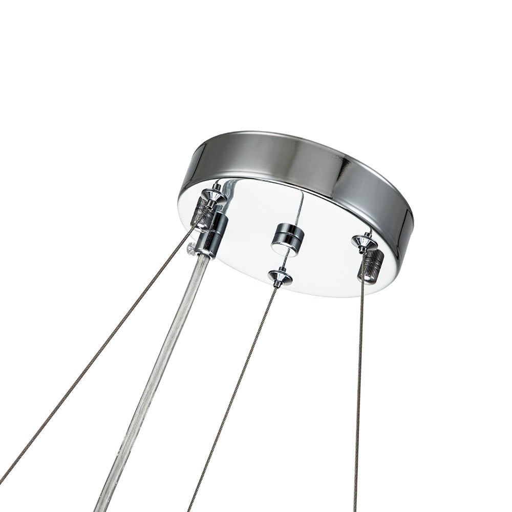 Kristall-Kronleuchter 6-flammig Chrom Modern Rund 50cm Esszimmer Wohnzimmer | Restfield