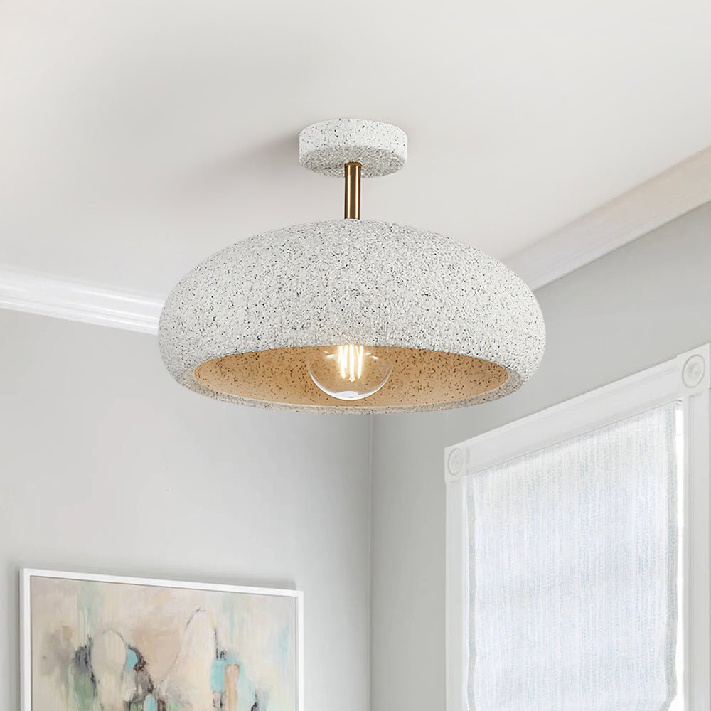 Plafondlamp Wabi-Sabi Koepel Nordic Gespikkeld Dimbaar Wit Geel Rood 35cm Woonkamer