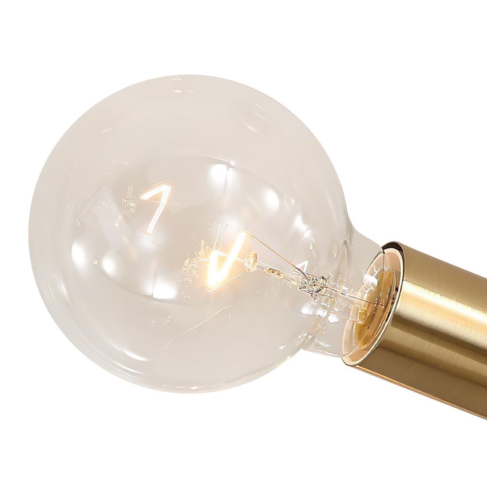 Messing sputnik plafondlamp met 6 lichtpunten – semi flush design voor lage plafonds 60 cm | Sansoti