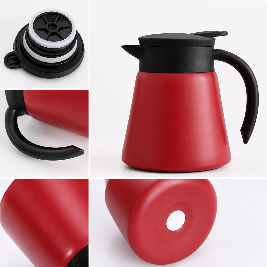 Vacuüm Thermoskan 600ml RVS Dubbelwandig Geïsoleerd voor Koffie Thee Kantoor Keuken Thuis Warm Koud Dranken | Sansoti