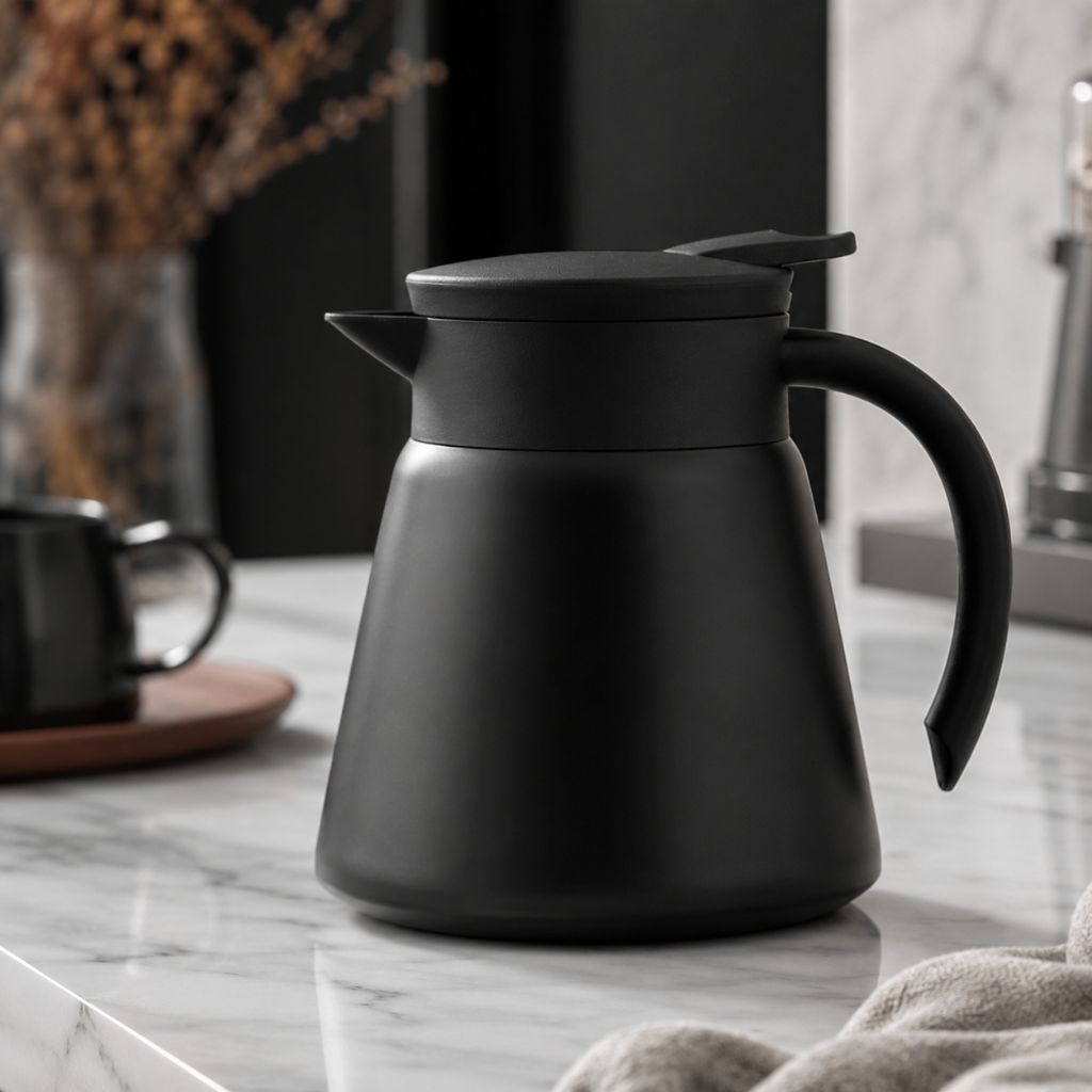 Vacuüm Thermoskan 600ml RVS Dubbelwandig Geïsoleerd voor Koffie Thee Kantoor Keuken Thuis Warm Koud Dranken | Sansoti