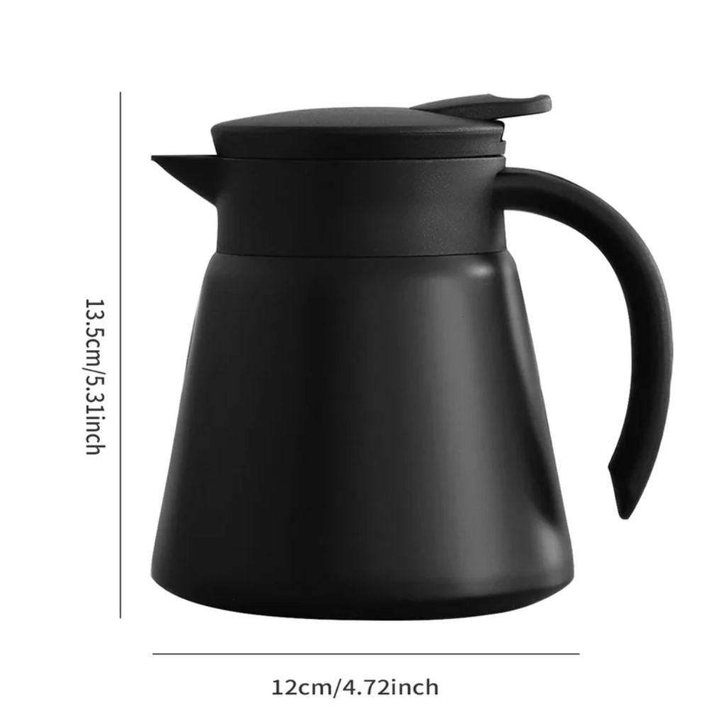 Vacuüm Thermoskan 600ml RVS Dubbelwandig Geïsoleerd voor Koffie Thee Kantoor Keuken Thuis Warm Koud Dranken | Sansoti