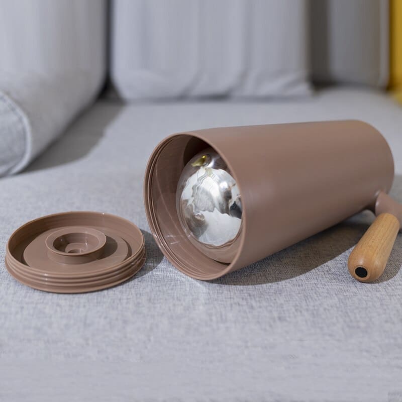 Carafe thermos avec poignée en bois, 1 l, en verre à double paroi, carafe à café, thé et isotherme, design scandinave | Sansoti