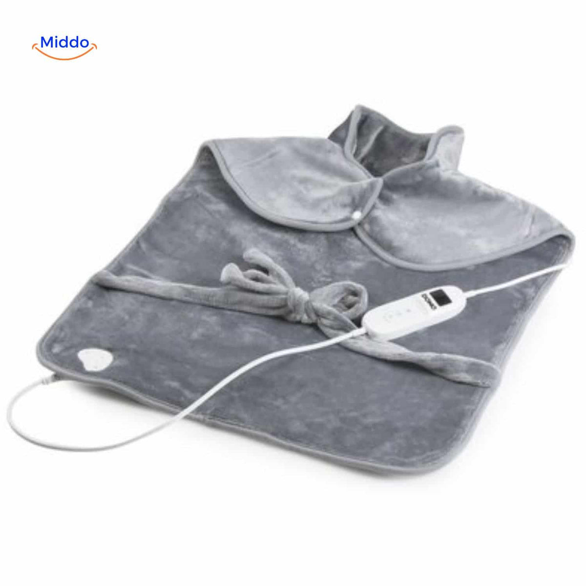 Cape chauffante pour épaules et cou 100 W en flanelle grise, mains libres, réglable, 9 niveaux de chaleur, coussin chauffant électrique | Sansoti
