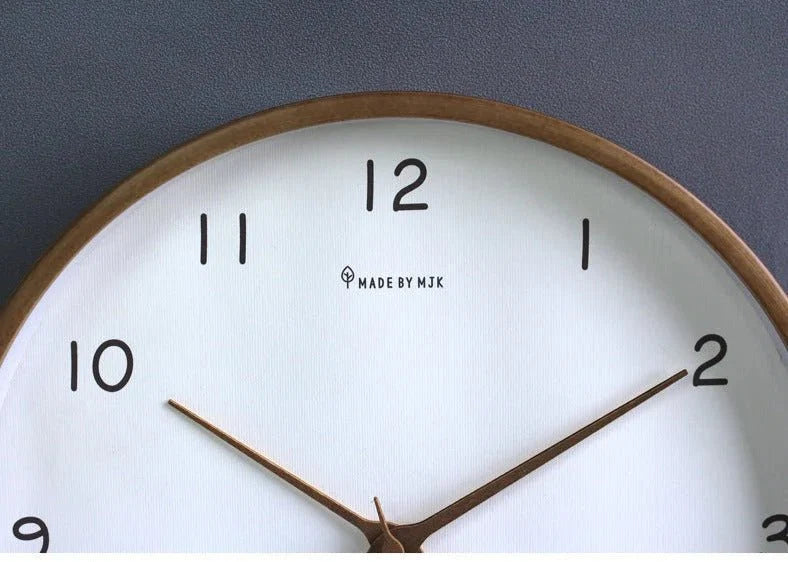 Houten Wandklok Analoog Minimalistisch Design Naturel Crème Bruin Woonkamer Keuken Kantoor Stil Uurwerk | Sansoti