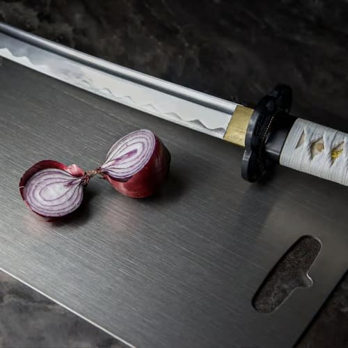 Snijplank met Titanium Coating Antibacterieel RVS Klein Medium Groot Keuken voor Hygiënisch Bereiden Vlees Vis | Sansoti