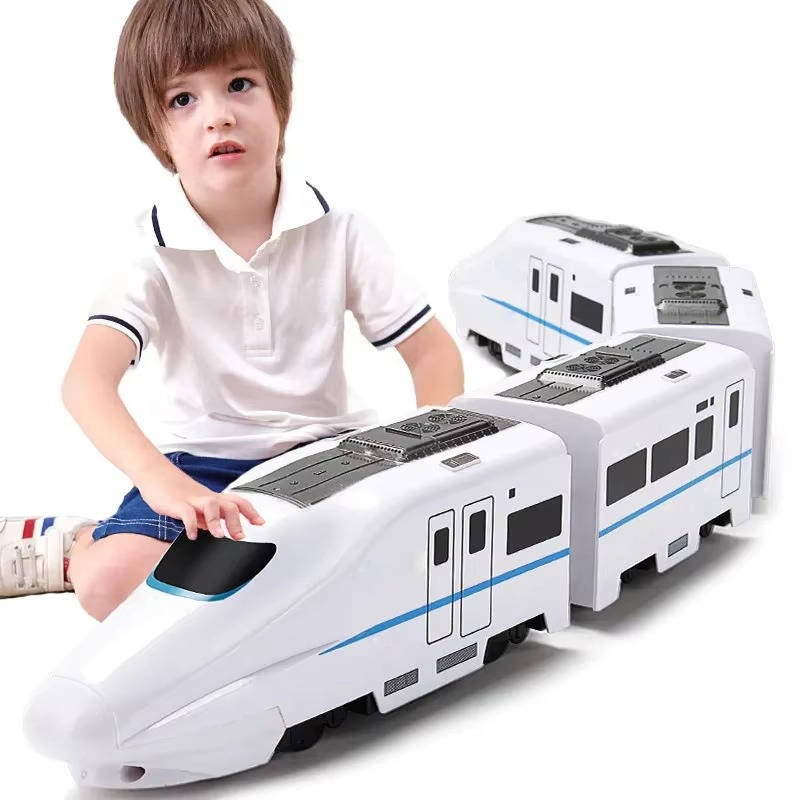 Electric Train Set with Sound and Lights for Toddlers - Interactive Toy, 4 Wagons, Educational | Sansoti
