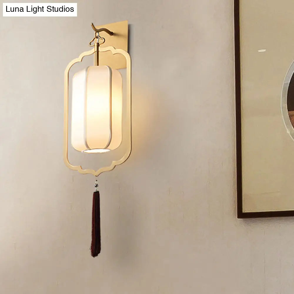 Lanterne murale en métal doré, 33,5 cm, classique, lampe de chevet pour chambre, fixation murale, éclairage d’ambiance décoratif | Sansoti