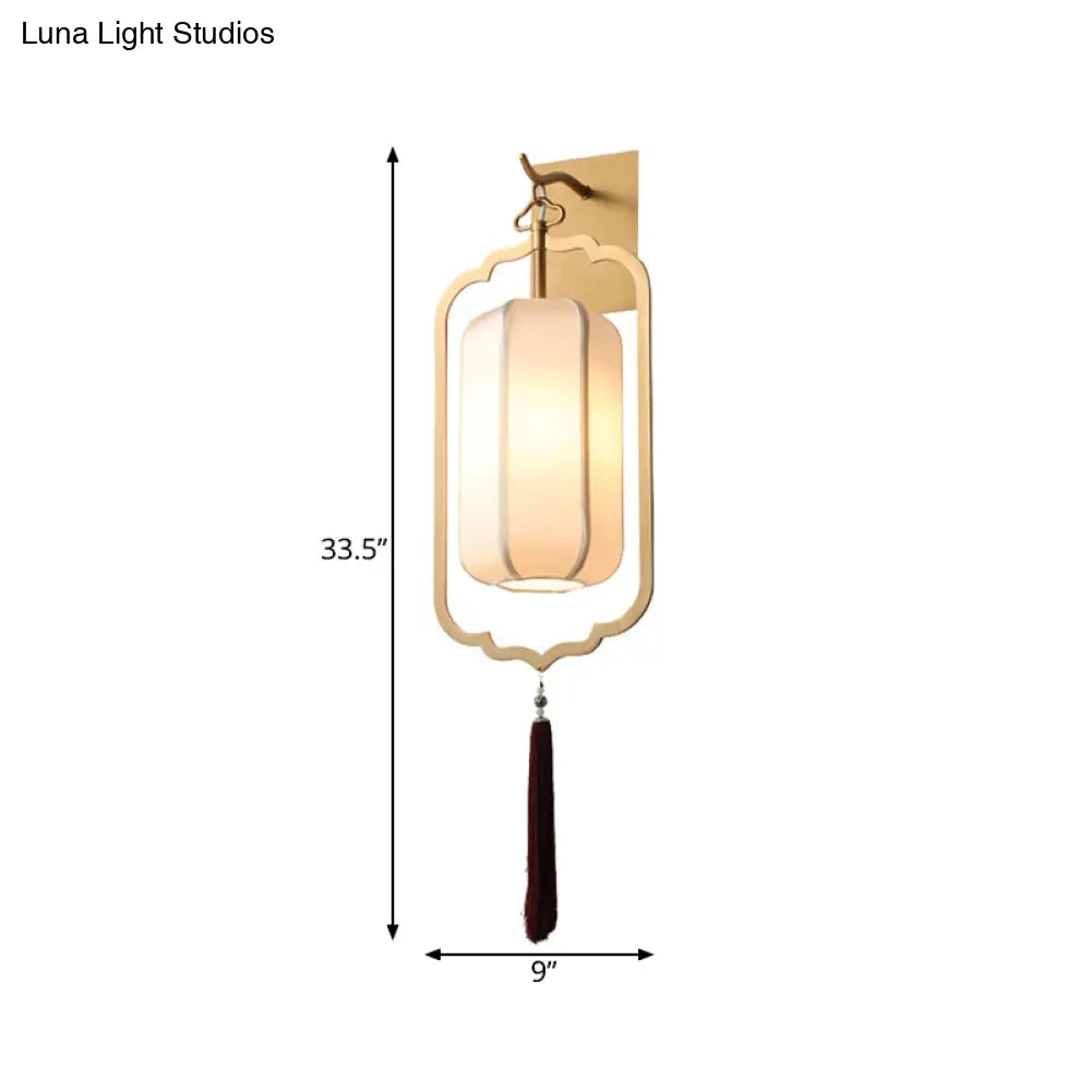 Lanterne murale en métal doré, 33,5 cm, classique, lampe de chevet pour chambre, fixation murale, éclairage d’ambiance décoratif | Sansoti