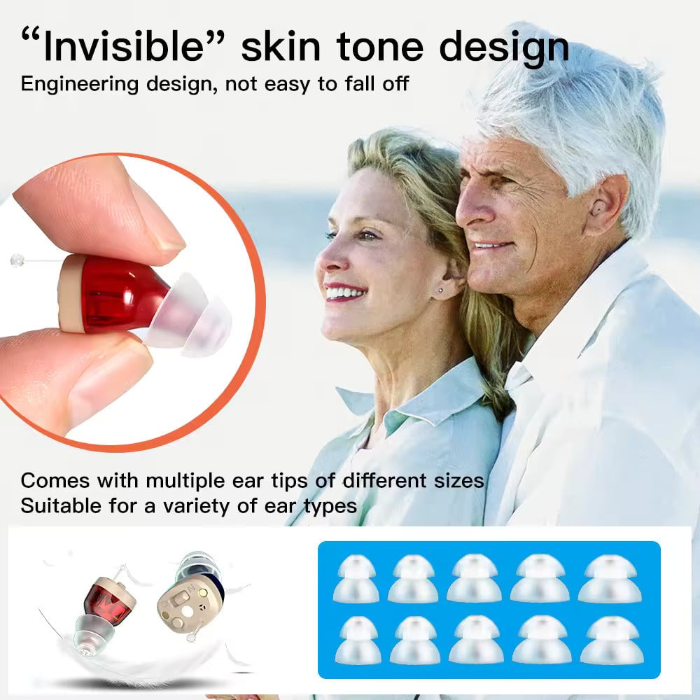 Rechargeable Hearing Aid with Intelligent Sound Amplification Wireless Compact Design for Daily Use | Sansoti