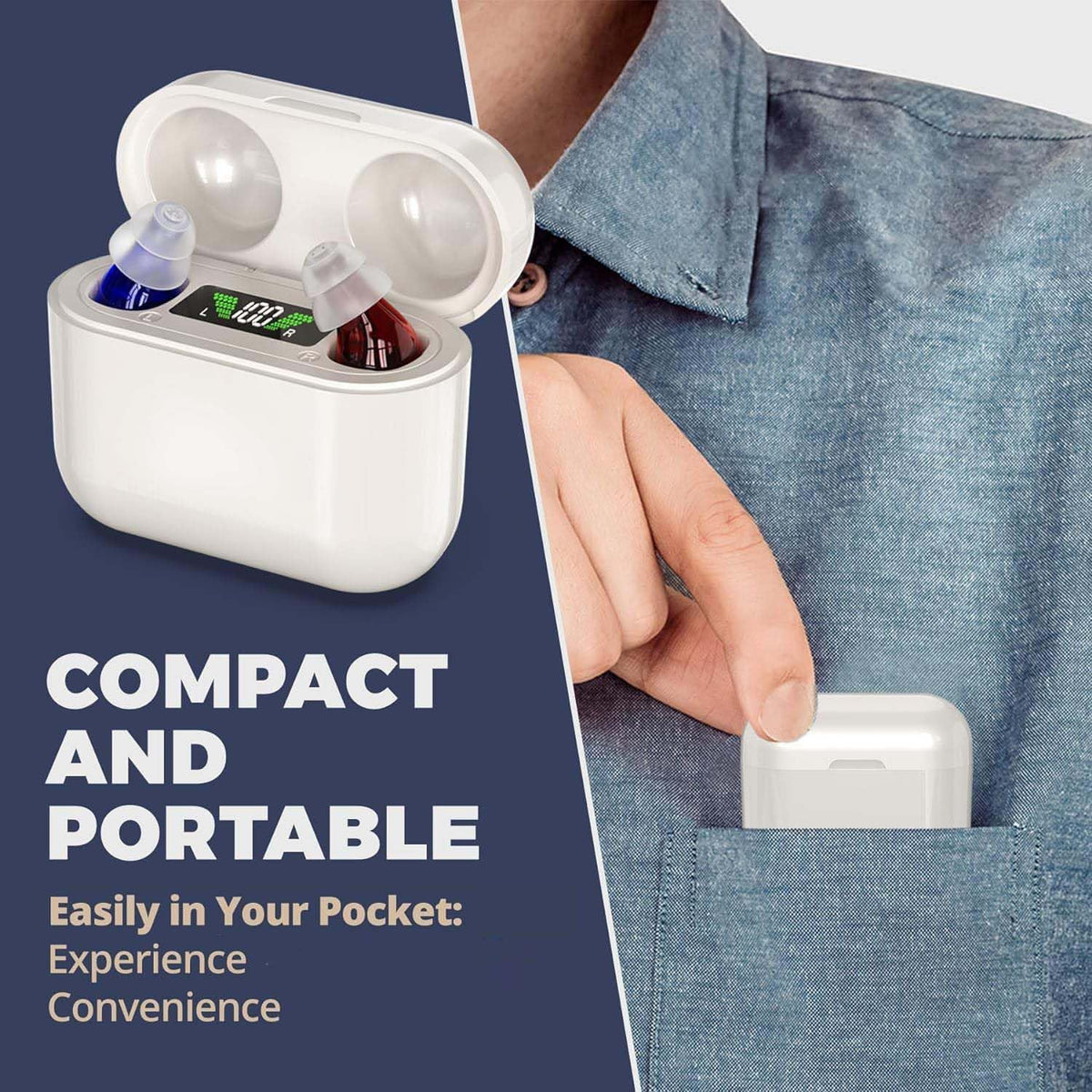 Rechargeable Hearing Aid with Intelligent Sound Amplification Wireless Compact Design for Daily Use | Sansoti