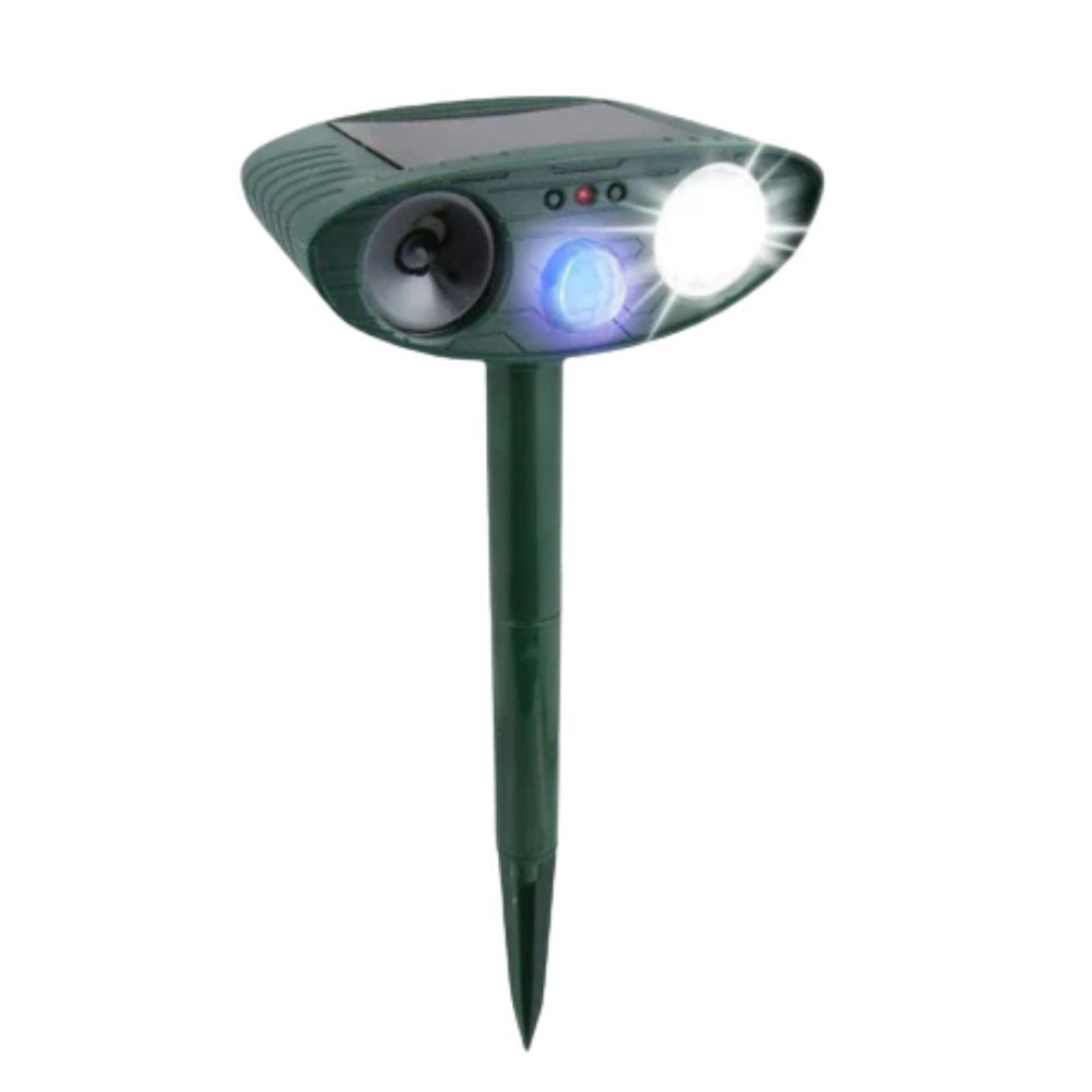Solar Dierenverjager met Ultrasoon Geluid 4-Delige Set – PIR 9,14m Bereik – 18–40 kHz Frequentie – 110° Detectiehoek voor Tuin en Wildlife Bescherming | Sansoti