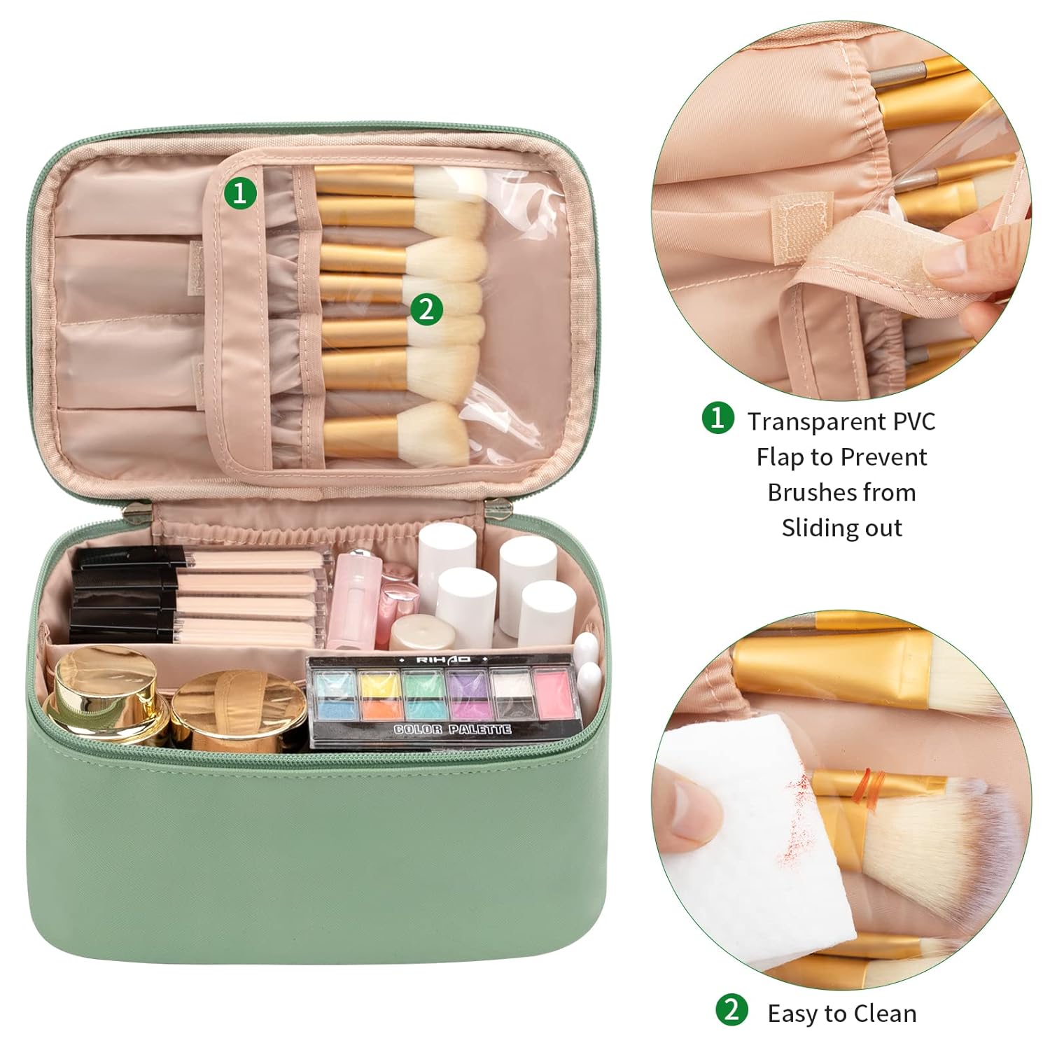 Cosmetica Organizer met Verstelbare Scheidingswanden en Handgreep | Draagbare Make-up Koffer voor Reizen en Thuis | Sansoti