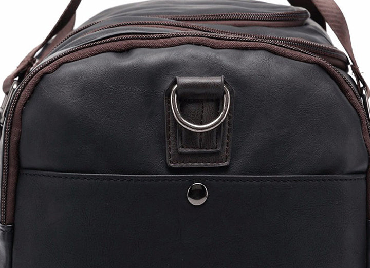 Leather Travel Bag Carry-On Weekend Bag Premium PU Leather Water-Resistant Scratch-Free Durable Travel Accessory Vintage | Sansoti