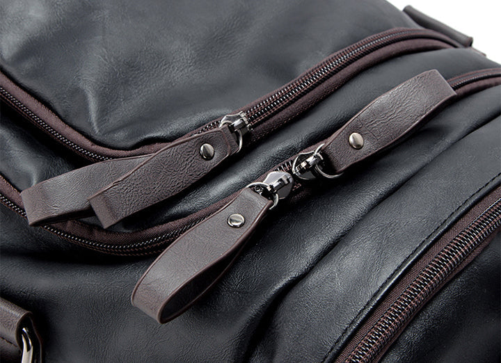 Leather Travel Bag Carry-On Weekend Bag Premium PU Leather Water-Resistant Scratch-Free Durable Travel Accessory Vintage | Sansoti