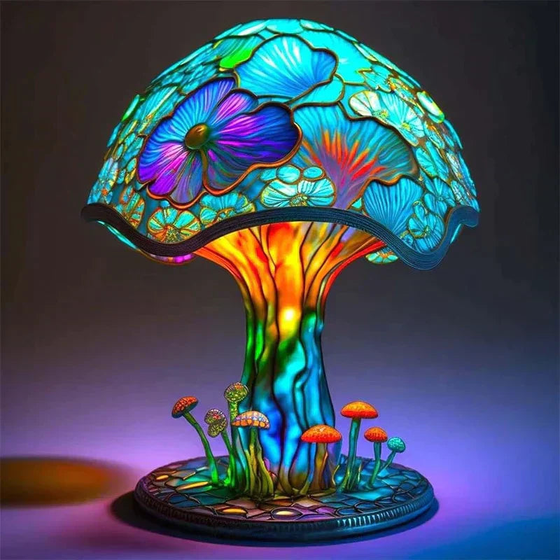 Dimbare Tafelllamp met Gebrandschilderd Glas Effect 30cm Hoog Sfeerverlichting voor Woonkamer Slaapkamer Romantische Avondlamp Decoratief Lichtkunst Werkobject | Sansoti