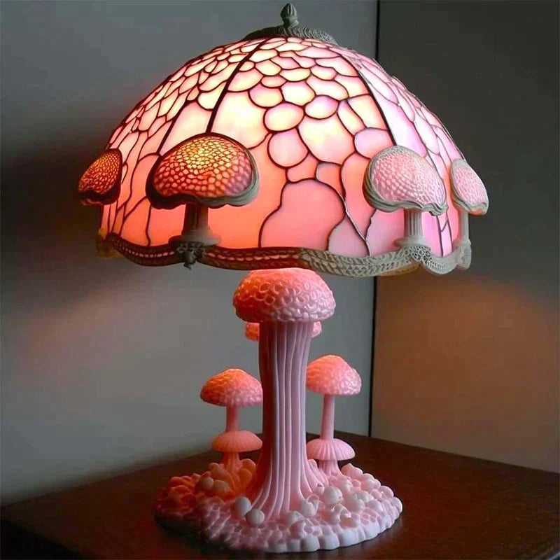 Dimbare Tafelllamp met Gebrandschilderd Glas Effect 30cm Hoog Sfeerverlichting voor Woonkamer Slaapkamer Romantische Avondlamp Decoratief Lichtkunst Werkobject | Sansoti