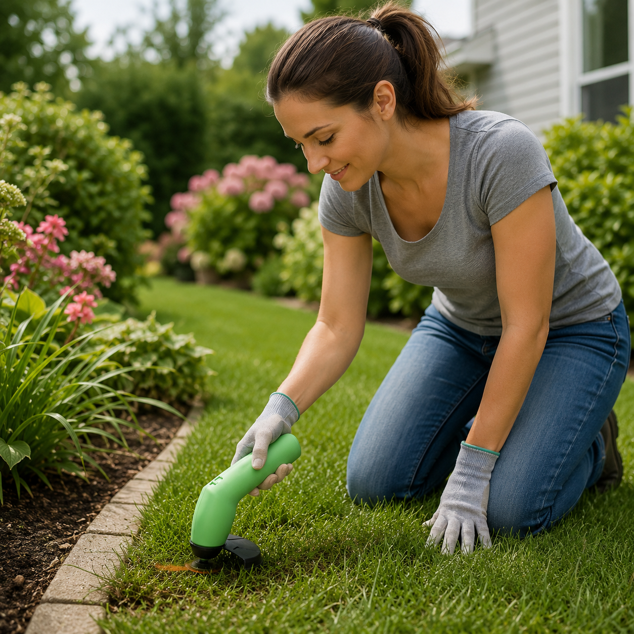 Mini Grastrimmer Oplaadbaar Draadloos – Lichtgewicht Verstelbare Grassnijder voor Tuin en Gazon | Sansoti