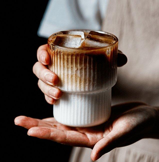 Geribbeld Glazenset van Glas – Luxe Drinkglazen voor Koffie & Cocktails | Sansoti