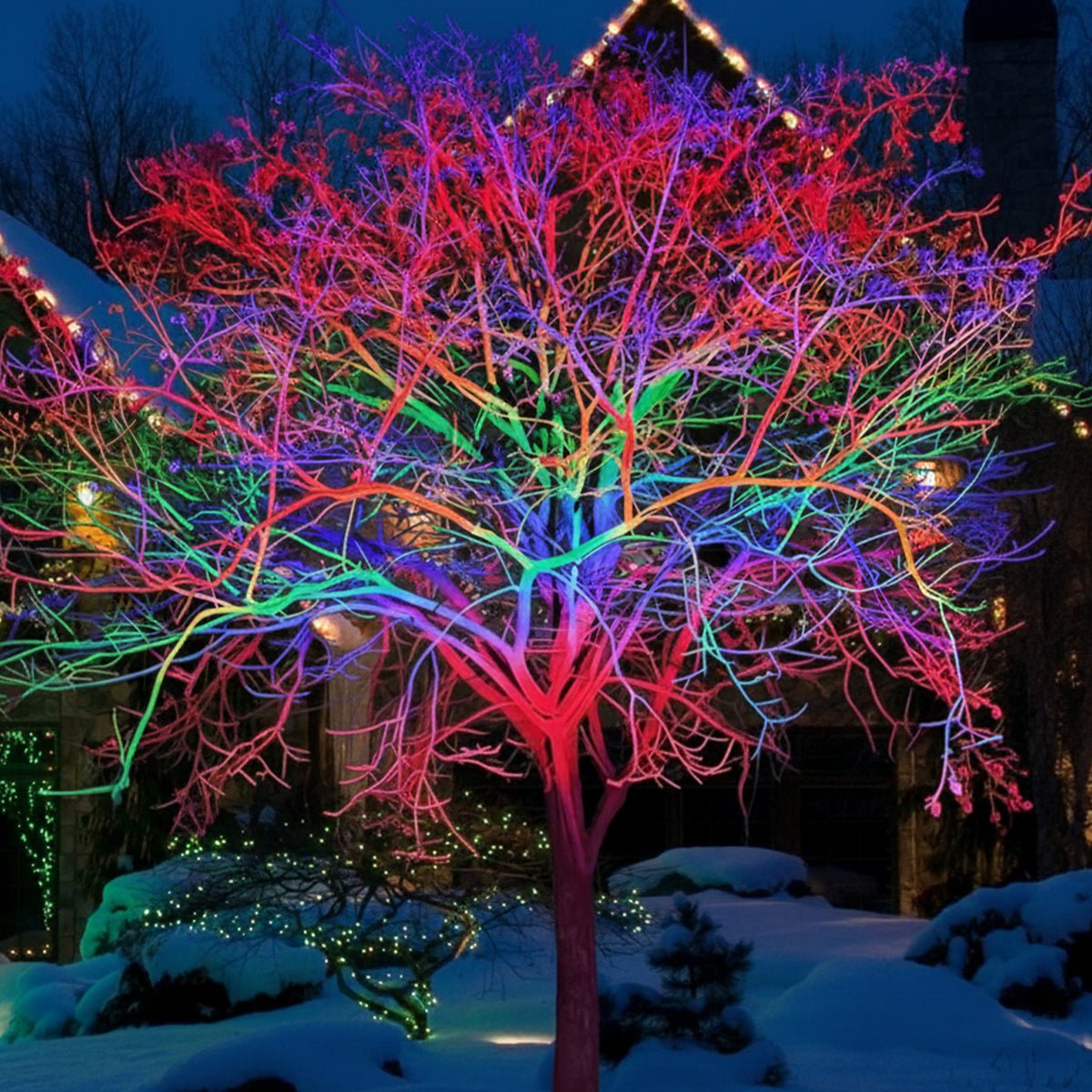 Außenstrahler RGB LED 50W Schwarz Garten Fassade Baumbeleuchtung IP65 Farbwechsel Scheinwerfer Landschaftsspot Fernbedienung Außen | Restfield
