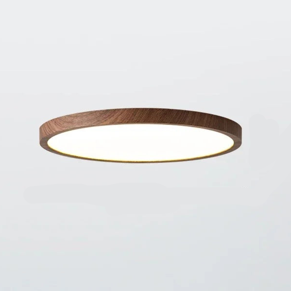 Runde Deckenleuchte Holzoptik LED Dimmbar Ultraberuhigtes Design Wohnzimmer Schlafzimmer Skandinavische Beleuchtung | Sansoti