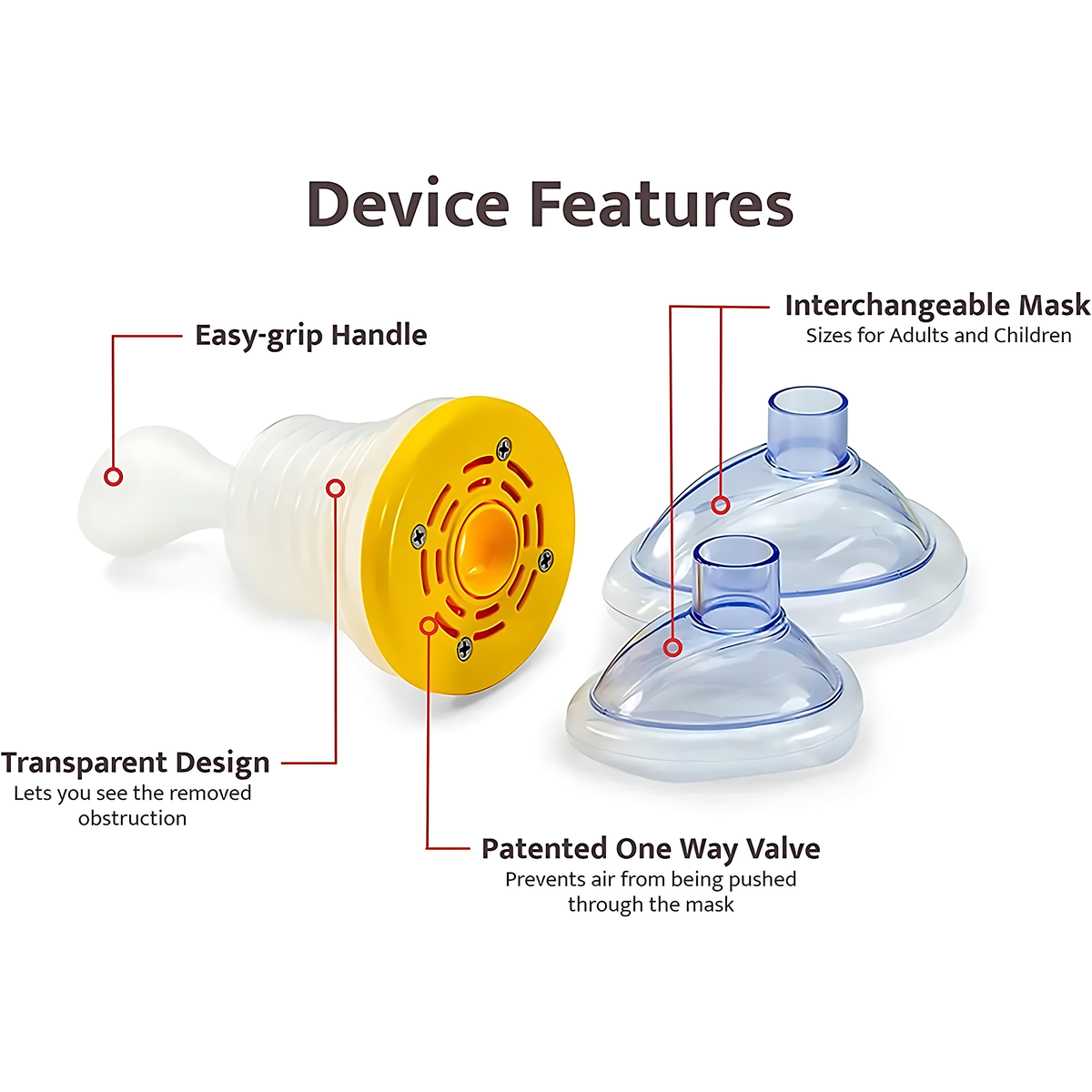 Portable Airway Clearer Reusable Emergency Aid for Adults and Children Travel Safety | Sansoti