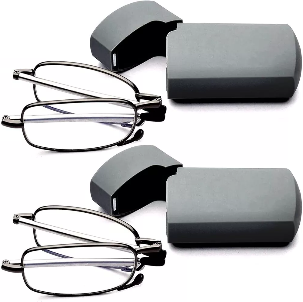 Foldable Reading Glasses with Case, Compact and Travel-Friendly, Various Strengths, Handy Reading Aid on the Go | Sansoti