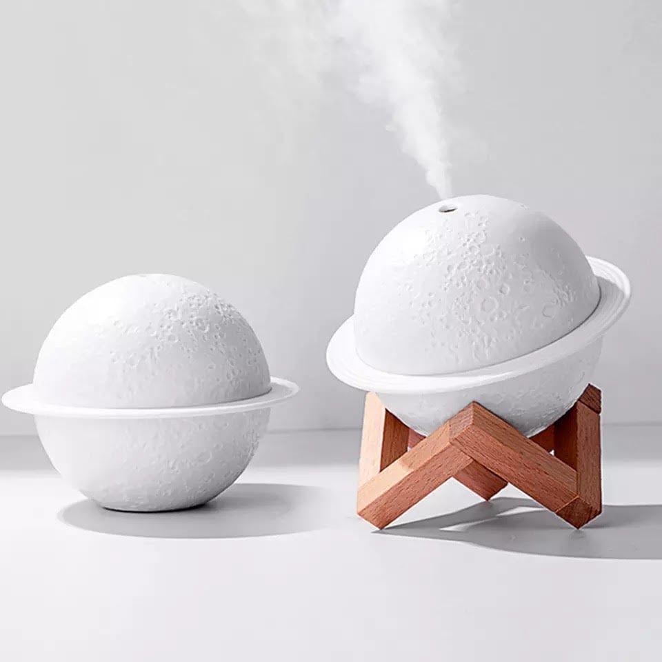Lampe de chevet en forme de lune avec humidificateur d’air de 880 ml, densité de brume réglable, couleurs changeantes, pour la chambre | Sansoti