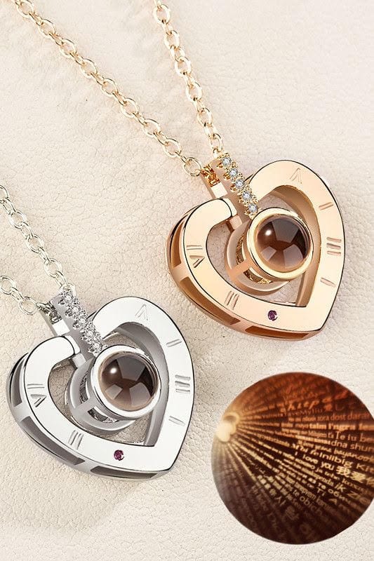 Herzförmige Halskette mit Projektion aus 925er-Silber, romantisches Geschenk, Strass-Anhänger, eleganter Schmuck für Frauen | Sansoti