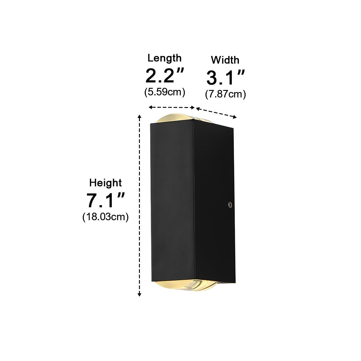 Zewnętrzna lampa ścienna LED z oświetleniem góra-dół, aluminiowa, wodoodporna, IP65, oświetlenie schodów, nowoczesne oświetlenie zewnętrzne | Sansoti