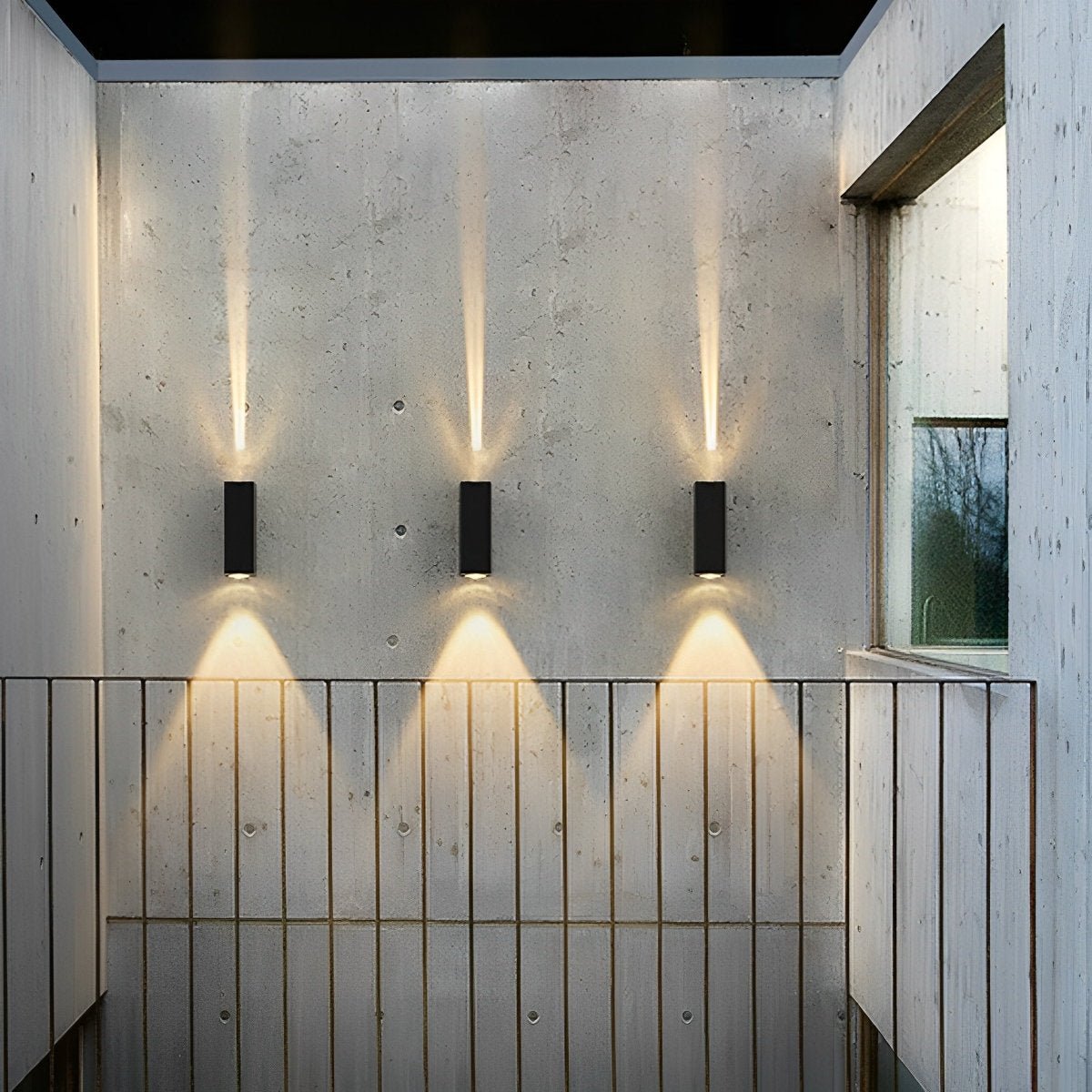 Zewnętrzna lampa ścienna LED z oświetleniem góra-dół, aluminiowa, wodoodporna, IP65, oświetlenie schodów, nowoczesne oświetlenie zewnętrzne | Sansoti
