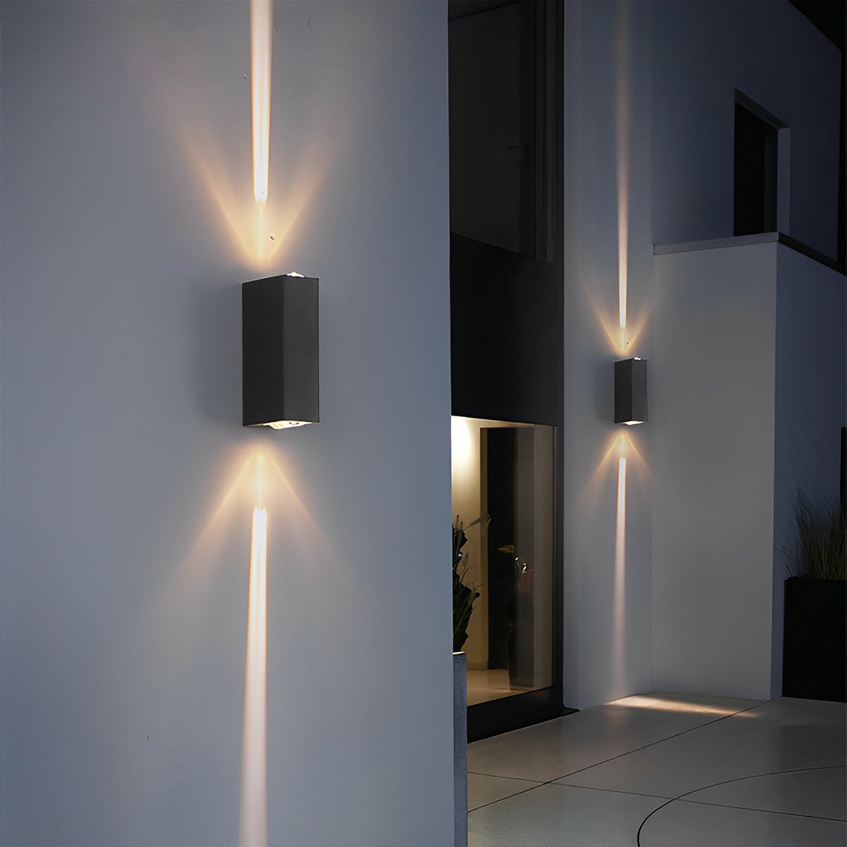 Zewnętrzna lampa ścienna LED z oświetleniem góra-dół, aluminiowa, wodoodporna, IP65, oświetlenie schodów, nowoczesne oświetlenie zewnętrzne | Sansoti