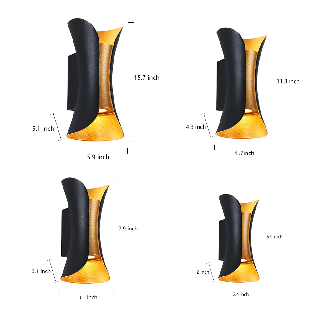 Moderne Up Down Buiten Wandlamp Met IP54 Bescherming En Aluminium Behuizing | Sansoti