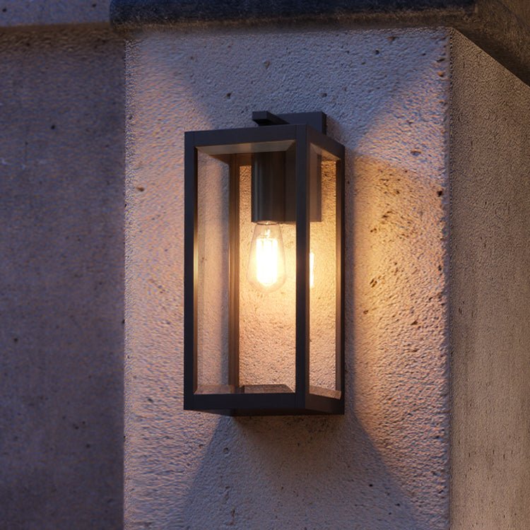 Buitenlamp Wandlamp Groot Zwart Staal Glas 51cm Modern Farmhouse Waterdicht | Sansoti