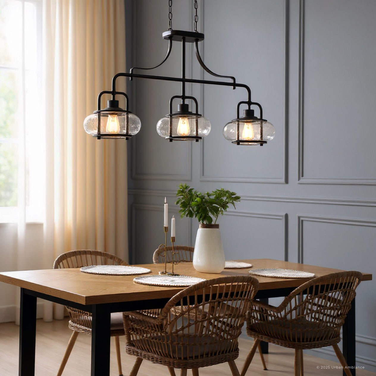 Lustre Bronze foncé Avec Boules en Verre 3 Lumières 96cm | Restfield
