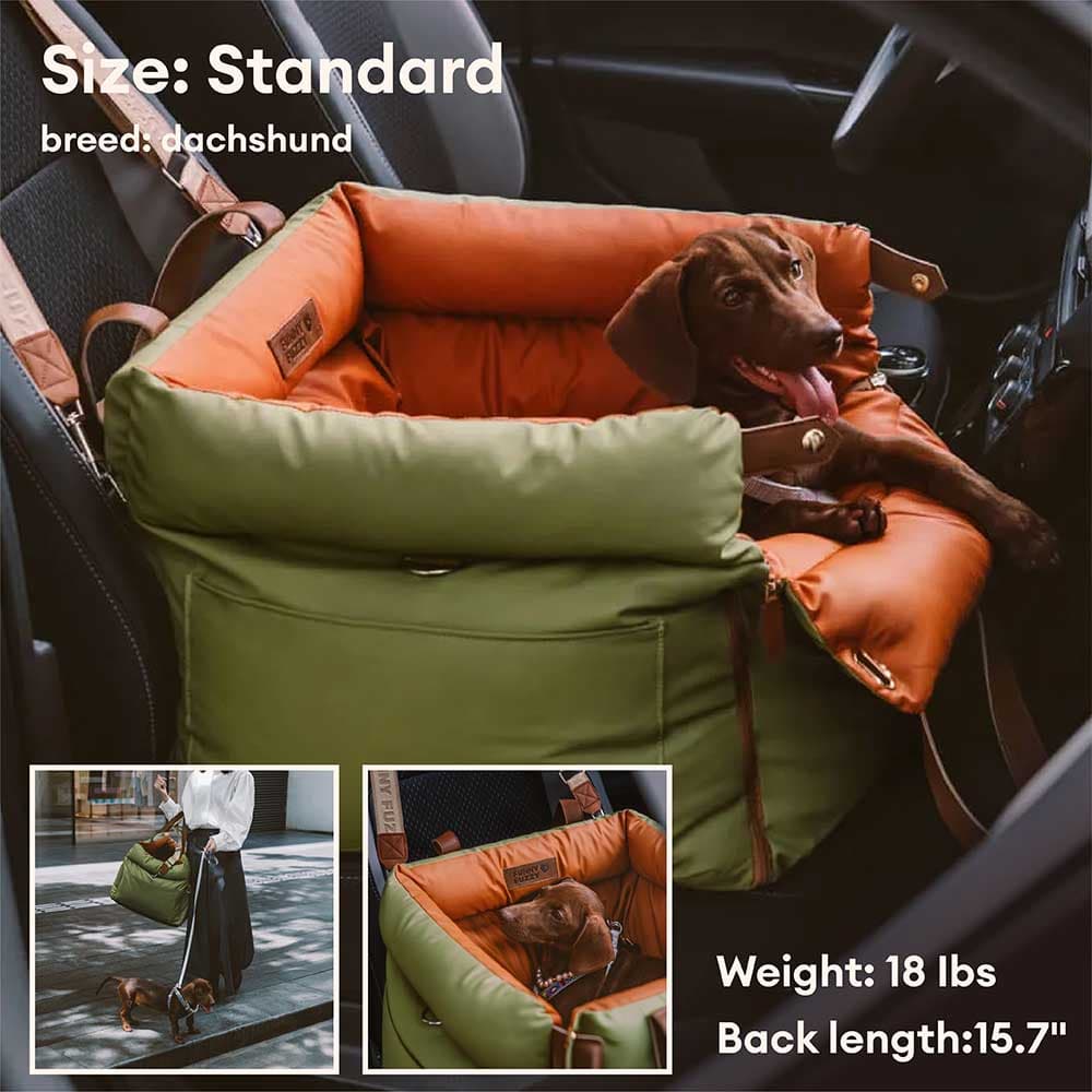 Auto Hondenmand Reistas Veilig & Comfortabel Zwart Grijs Oranje Beige Hondenmand Auto voor Kleine tot Middelgrote Honden | Sansoti