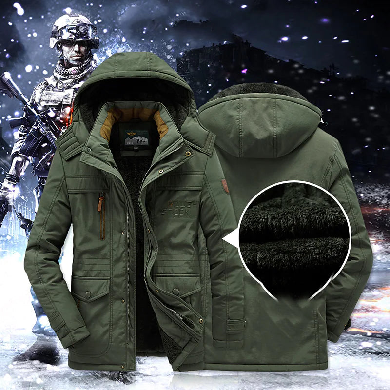 Gewatteerde Winterparka Jas – Warme Geïsoleerde Winterjas voor Heren met Capuchon en Pelzbesatz | Sansoti
