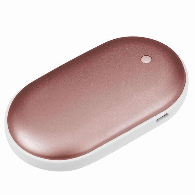 Oplaadbare Handwarmer met Powerbank 5200mAh Zilver Goud Roségoud Blauw Dubbele Verwarming 3 Temperatuurstanden USB-C Compact Zakformaat Outdoor Winter Cadeau | Sansoti