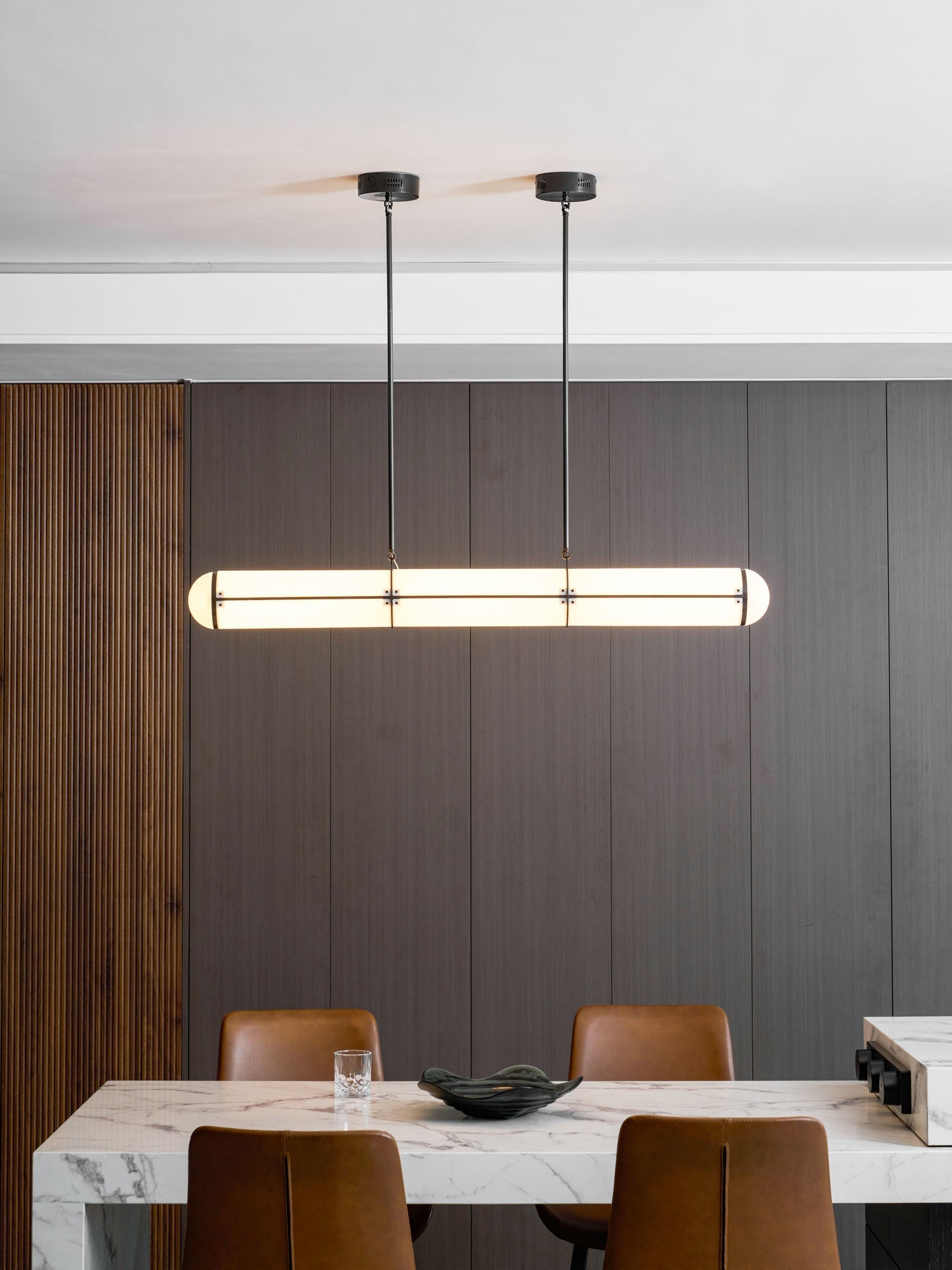 Eindloze Cilindrische Hanglamp Moderne Lineaire Verlichting voor Eettafel en Woonkamer Geïntegreerde LED Zwevende Lichtlijn Architectonische Verlichting | Sansoti