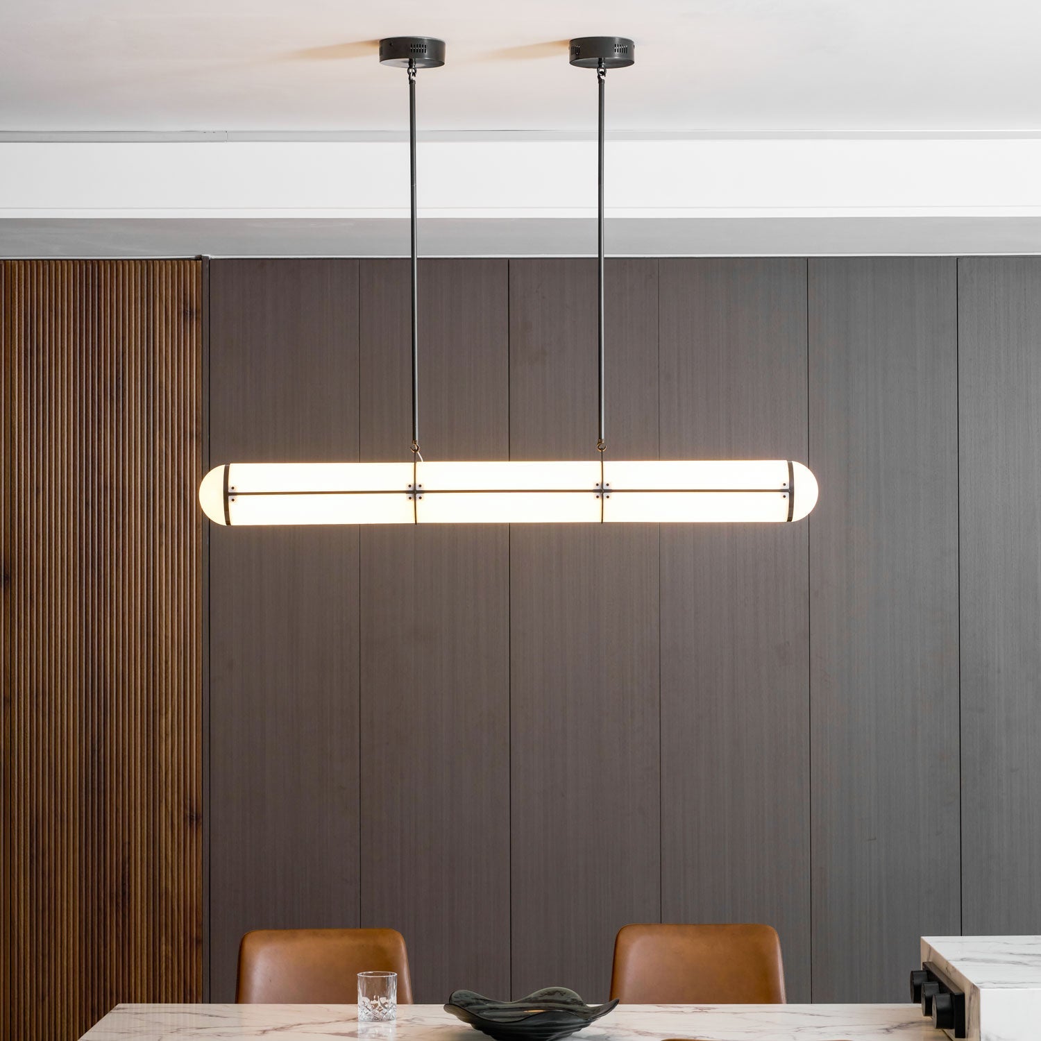 Eindloze Cilindrische Hanglamp Moderne Lineaire Verlichting voor Eettafel en Woonkamer Geïntegreerde LED Zwevende Lichtlijn Architectonische Verlichting | Sansoti
